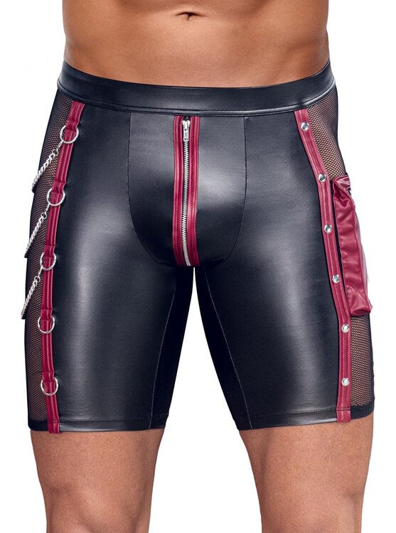 Tight Men's Pants with Zipper &amp; Chain Details &ndash; Matte Look | NEK