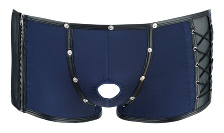 Trendy Men's Microfiber Pants with Zipper, Lacing &amp; Detachable Pouch NEK