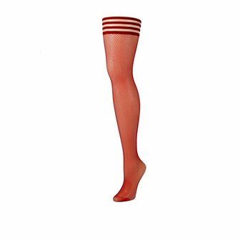 Hold-up fishnet kousen rood