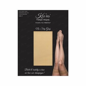 Nude Hold-Up Kousen Powder &ndash; Luxe Stay-Ups met Anti-Slip Grip | Kix&rsquo;ies
