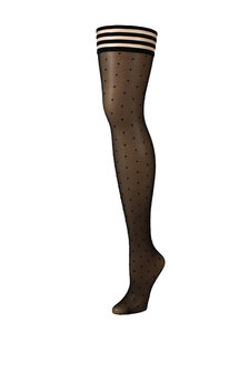 Zwarte Hold-Up Kousen met Polka Dots &ndash; Retro Sexy Stay-Ups met Anti-Slip Grip | Kix&rsquo;ies
