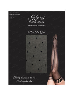 Zwarte Hold-Up Kousen met Polka Dots &ndash; Retro Sexy Stay-Ups met Anti-Slip Grip | Kix&rsquo;ies
