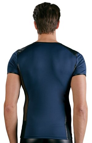 Men&rsquo;s lace-up shirt &ndash; bold blue/black design with superior comfort NEK