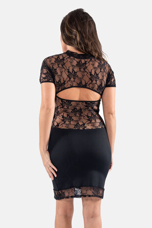 Zwarte Mini Jurk met Kant LDC06 &ndash; Elegant, Sensueel & Tijdloos