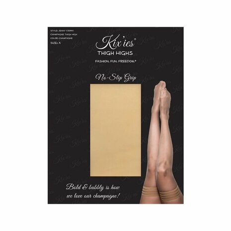 Nude Hold-Up Kousen Powder &ndash; Luxe Stay-Ups met Anti-Slip Grip | Kix&rsquo;ies