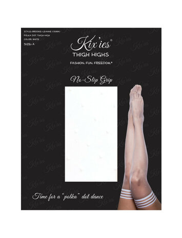 Witte Hold-Up Kousen met Stippen &ndash; Speelse Luxe Stay-Ups met Anti-Slip Grip | Kix&rsquo;ies