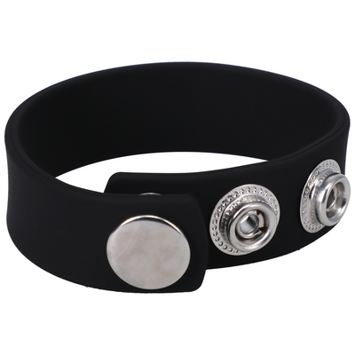 Silicone 3 Snap Cock Ring &ndash; Adjustable Silicone Penis Ring with Snap Buttons