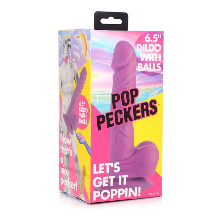 Dildo with balls and suction cup 16.5 cm (6.5 inch) Purple