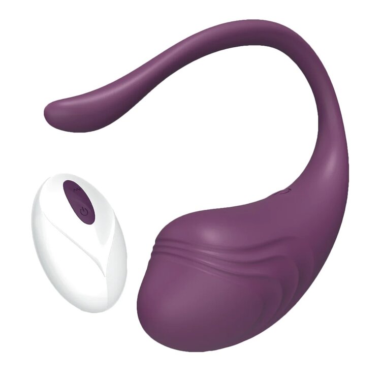 Vibrating egg with remote control purple