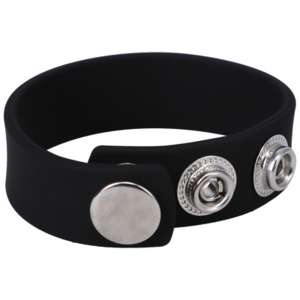 Silicone 3 Snap Cock Ring &ndash; Adjustable Silicone Penis Ring with Snap Buttons