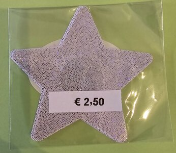 Silver glitter star sticker