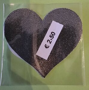 Silver glitter heart nipple sticker