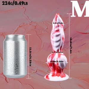 Monster 19 cm Dildo with Suction Cup White-Red