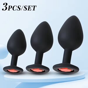 3-Piece Butt Plug Set &ndash; Black