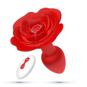 Giulietta Rotating Anal Rose Plug with Remote Control &ndash; Red