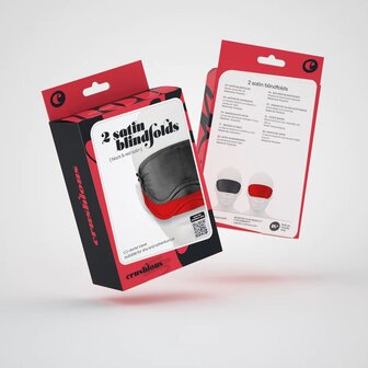 Satin Blindfolds - Twin Pack - Black/Red