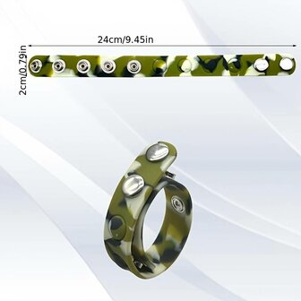 The Silicone 5 Snap Cockring Armie Green
