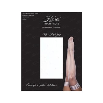 Hold-up kousen wit met stippen maat C / Hold-up stockings white with dots size C