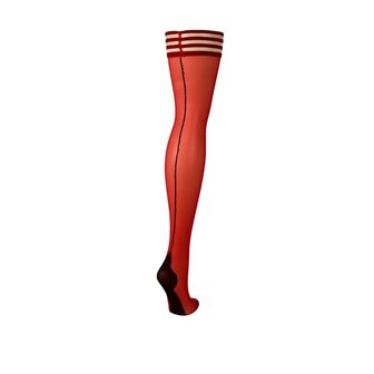 Hold-up kousen rood met naad maat C / Hold-up stockings red with seam size C