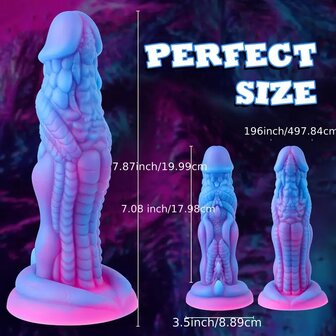 Monster 19cm Dildo Met Zuignap Paars /  Monster 19cm Dildo with Suction Cup Purple