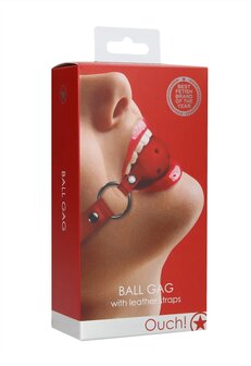 Ademende Bal Knevel Rood / Breathable Ball Gag Red