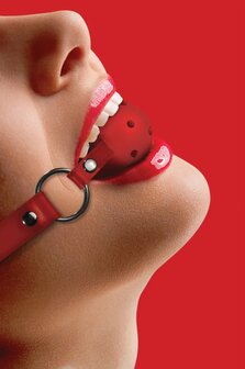 Ademende Bal Knevel Rood / Breathable Ball Gag Red