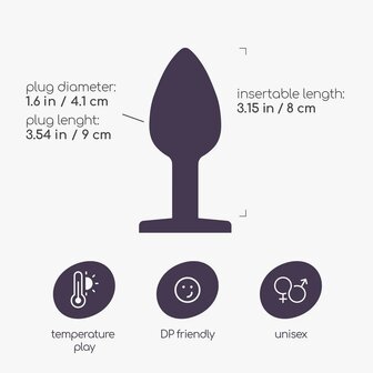 Anal Diamond Butt Plug Red Large