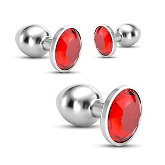 3-Piece Butt Plug Training Set &ndash; Red Diamond
