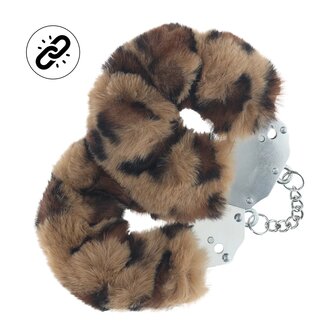 Heavy-duty Fluffy Handcuffs Leopard print