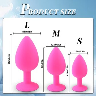 3-Piece Butt Plug Set &ndash; Pink
