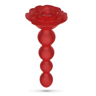 Rotating Anal Rose Plug with Remote Control &ndash; Red
