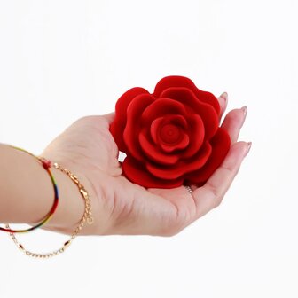 Rotating Anal Rose Plug with Remote Control &ndash; Red