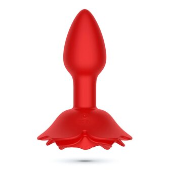 Giulietta Rotating Anal Rose Plug with Remote Control &ndash; Red