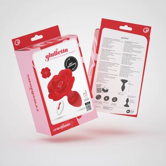 Giulietta Rotating Anal Rose Plug with Remote Control &ndash; Red