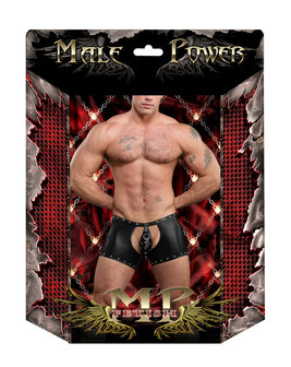 Poseidon Shorts mit offenem Schritt &amp; abnehmbarem String &ndash; Schwarz L/XL