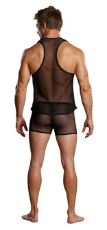 Stretch Net Tank Top L/XL Black &ndash; Sexy Mesh Men&rsquo;s Shirt | Male Power