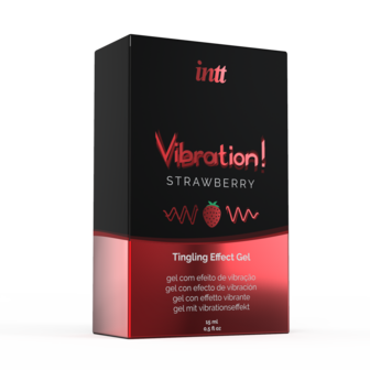 INTT Vibration Liquid Vibrator Gel Strawberry &ndash; Stimulating Intimate Gel with Vibrating Effect (15ml)