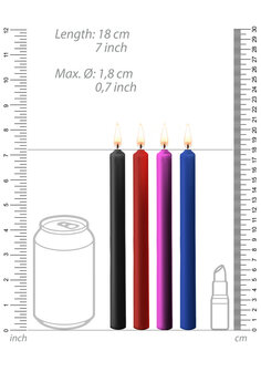 Teasing Wax Candles Set (4 Large Pieces) &ndash; Multicolor BDSM Wax Play Candles for Sensual Teasing