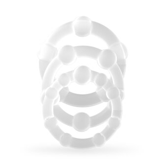 Triple Bead Cock Ring Set &ndash; Clear Stretchy Rings for Enhanced Stimulation and Comfort