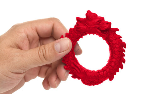 Rise of the Dragon Silicone Cock Ring Red &ndash; Stretchy Dragon Design Penis Ring