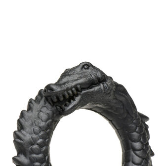 Black Caiman Silicone Cock Ring Black &ndash; Stretchy C-Ring for Enhanced Stamina &amp; Intensity