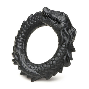 Black Caiman Silicone Cock Ring Black &ndash; Stretchy C-Ring for Enhanced Stamina &amp; Intensity