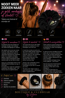 Zwart Haar Elastiek met Rits &ndash; Festival &amp; Club Musthave
