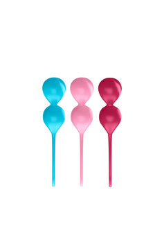 Satisfyer V Balls Kegel Balls Set &ndash; 3 Siliconen Bekkenbodem Ballen Turquoise/Rood/Roze