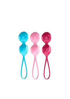 Satisfyer V Balls Kegel Balls Set &ndash; 3 Siliconen Bekkenbodem Ballen Turquoise/Rood/Roze