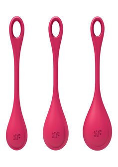 Satisfyer Yoni Power 1 Kegel Ball Set Rood &ndash; Siliconen Bekkenbodem Trainer
