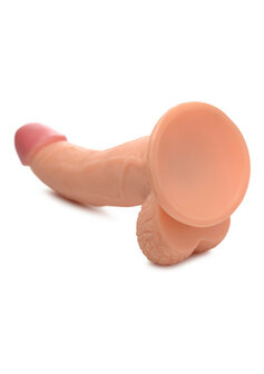 POP Dildo met Ballen 7.5&rdquo; / 19 cm &ndash; Realistische Blanke Dildo met Zuignap