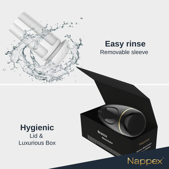 Nappex&trade; Branco Zwart Automatische Masturbator &ndash; Krachtige Zuigkracht &amp; Vibratiestimulatie voor Intense Climax