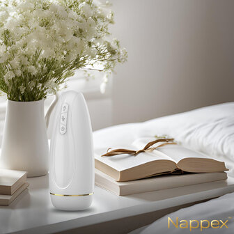 Nappex&trade; Branco Wit Automatische Masturbator &ndash; Deep Air Technologie met Zuigkracht &amp; Vibratiestimulatie