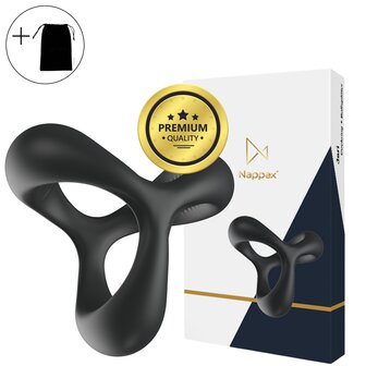 Nappex&trade; Jari Cockring &amp; Ballensplitter &ndash; 2-in-1 Siliconen Penisring voor Hardere Erecties en Meer Controle